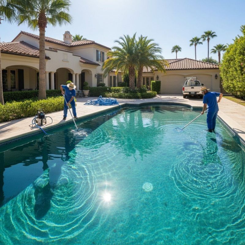 Local Pool Cleaning pros at work